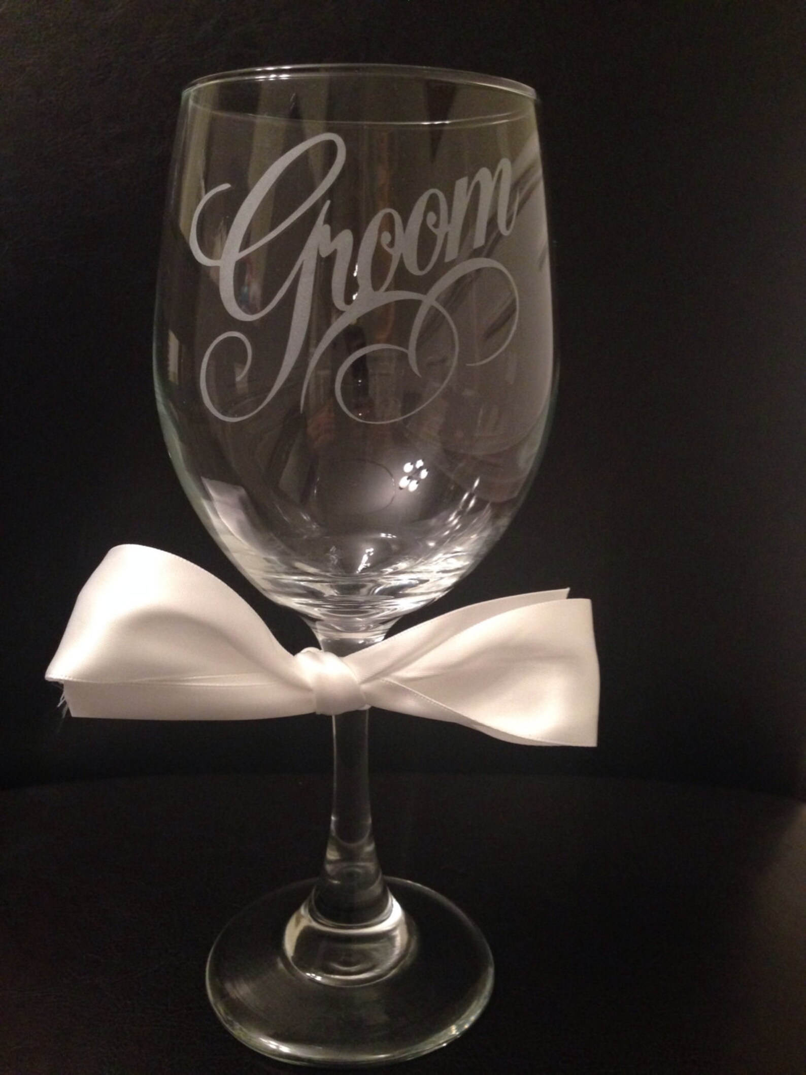 20 Ounce Bride and Groom Etched Wine Glass Etsy