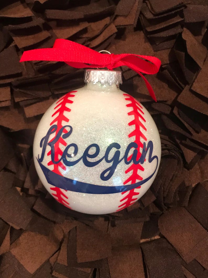 Personalized Baseball Christmas Ornament Etsy