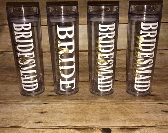Personalized Bridal Party Skinny Tumblers