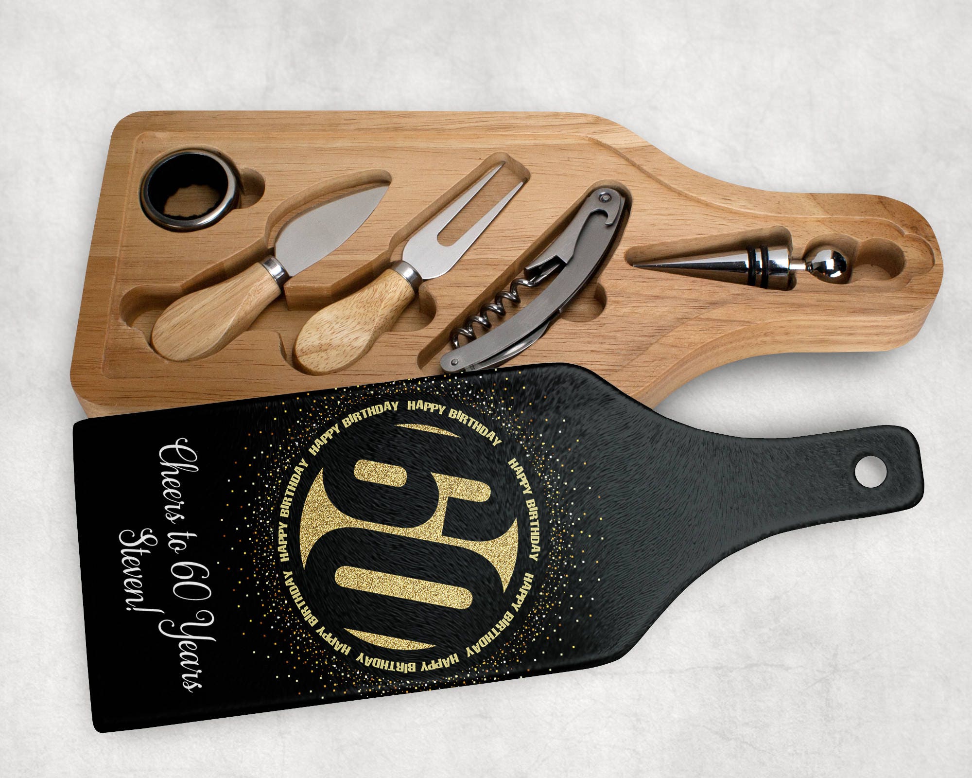 60th Birthday Wine and Cheese Set With Custom Personalized Etsy