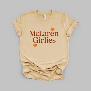 Camiseta de fan de McLaren / Camiseta unisex de manga corta para chica de McLaren / Camiseta de F1 de moda para mujer / Merchandising de Papaya Racing / Conjunto para el día de la carrera
