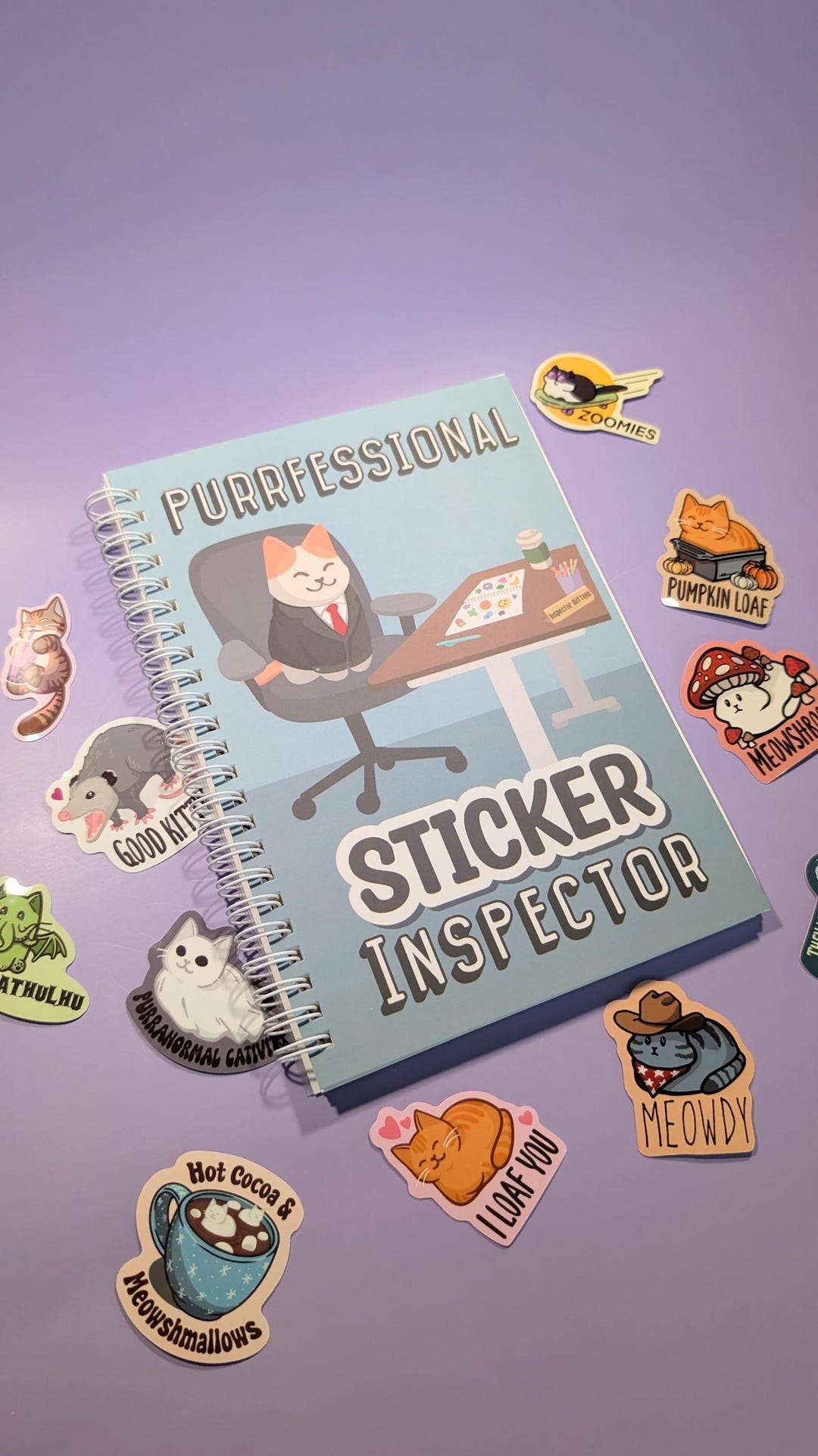 Reusable Sticker Book: “purrfessional Sticker Inspector” A5 Sticker ...