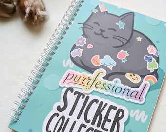 Reusable Sticker Book - Purrfessional Sticker Collector Book