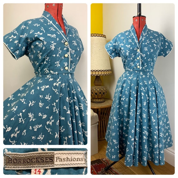 Vintage 1950’s Horrockses Fashions Full Skirt Blue