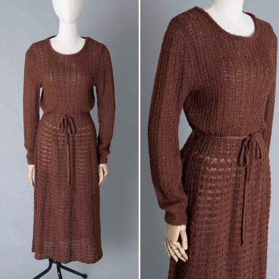 Vintage 1970’s 80’s Mary Farrin rust brown knitte… - image 1