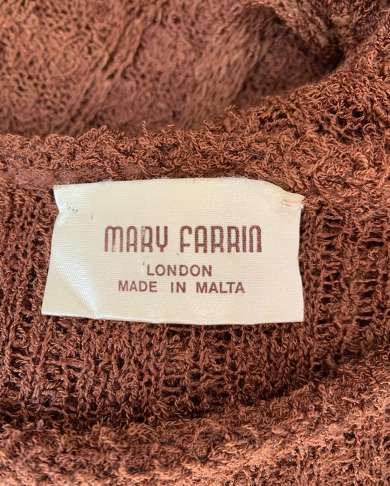Vintage 1970’s 80’s Mary Farrin rust brown knitte… - image 7