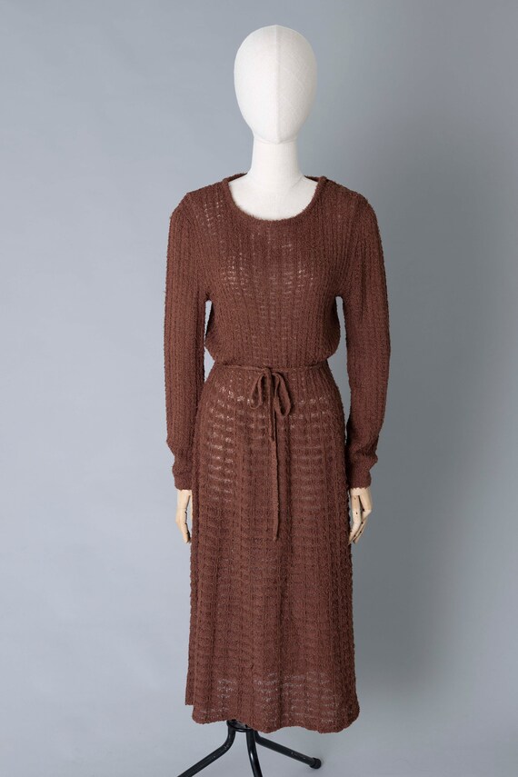 Vintage 1970’s 80’s Mary Farrin rust brown knitte… - image 2