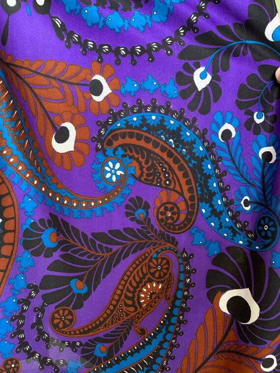 Vintage 1960’s 70’s psychedelic purple paisley be… - image 9