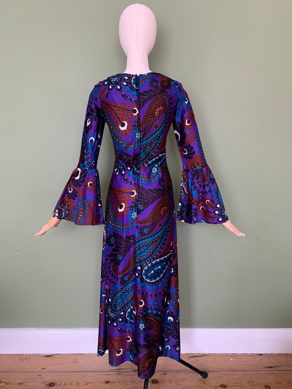 Vintage 1960’s 70’s psychedelic purple paisley be… - image 4
