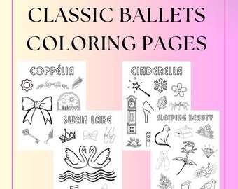Classic Story Ballets Dance Coloring Pages Coppélia Swan Lake Cinderella Sleeping Beauty