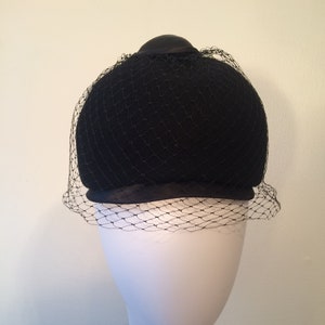100% Wool Women&#39;s Vintage Hat, Ladies Black Hat