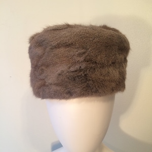 Rabbit Fur Hat, Ladies Pillbox Vintage Fur Hat