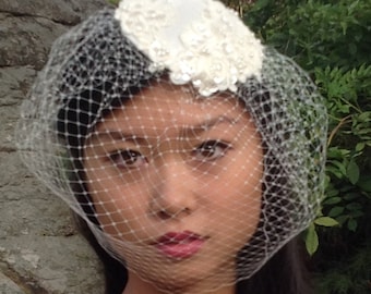 Brauthut / Brauthut / Fascinator / Brauthut mit Schleier