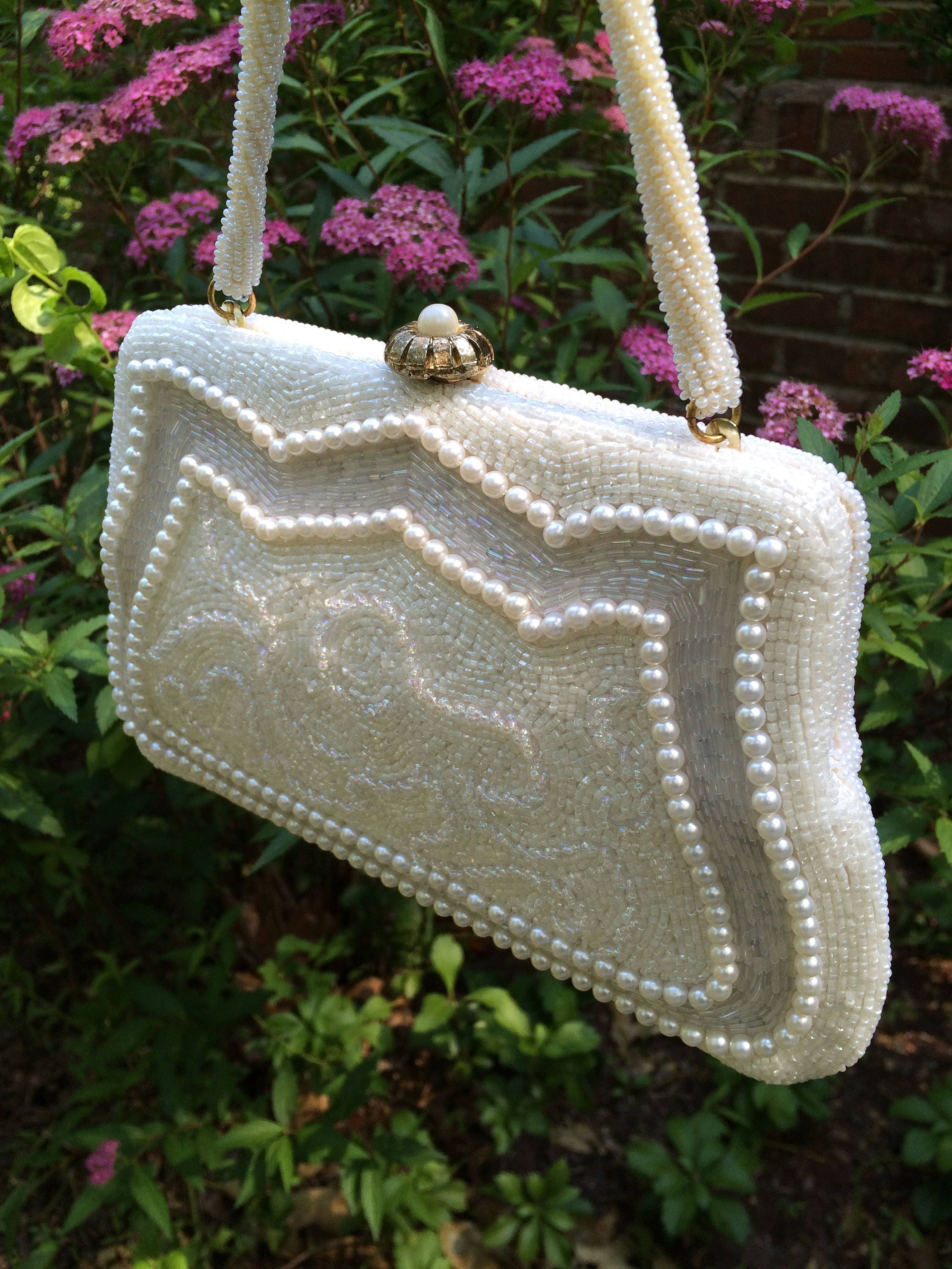 Wedding Purse Pearl Beaded Bridal Bag Made by: Vivant by | Etsy