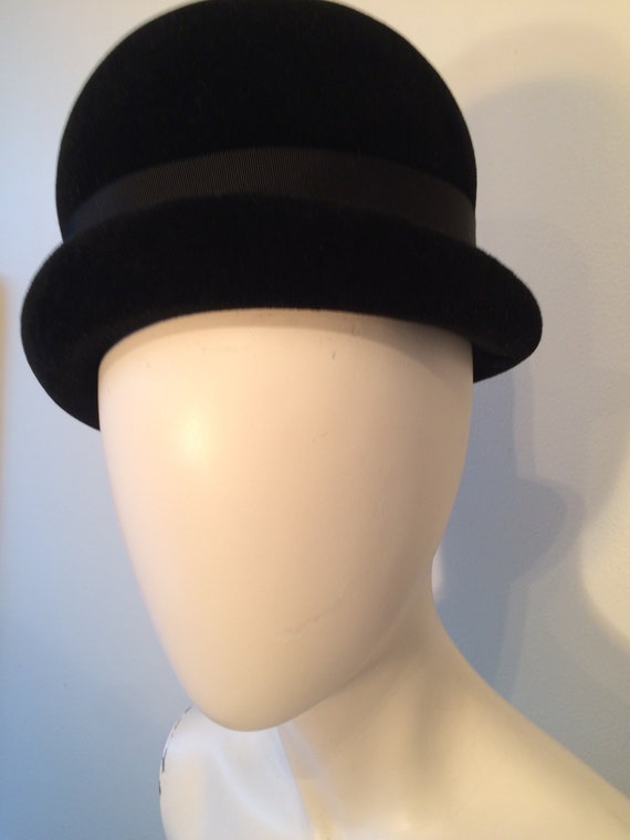 Black Formal Hat, Vintage 1950's Cloche Hat, Blac… - image 5