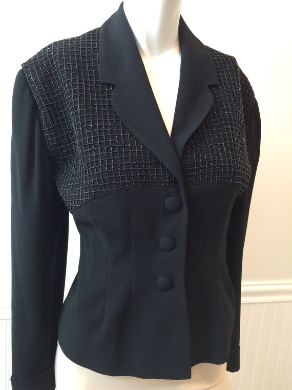 black beaded evening jacket