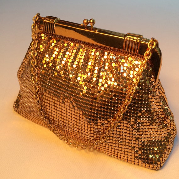 whiting davis gold mesh purse