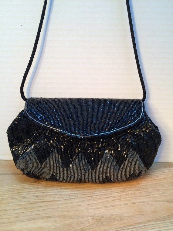 La Regale, Bags, Vintage La Regale Black Beaded Purse