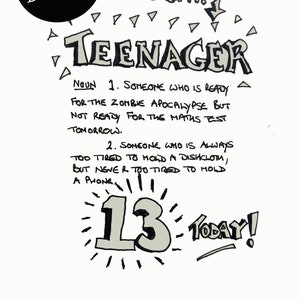Download Lustige Karte zum 13 Geburtstag, Sarkastische Karte, Geburtstagskarte, 13 Jahre alt, Teenager, Gag Geschenk, Karte für Gag, Sarkasmus, Sarkasmus