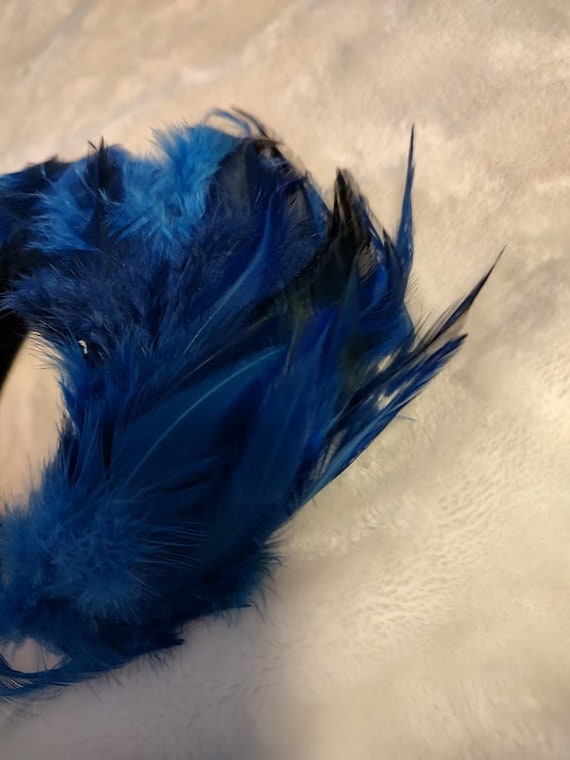 Vintage/Antique Blue Feather Headband (1930s-40s) - image 3