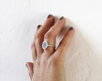 Ring for Women, Sterling Silver Ring, Concrete Ring, Unique Ring, Gift for Architect, Modern Jewelry, Gray Ring, Geometric Ring, Circle Ring