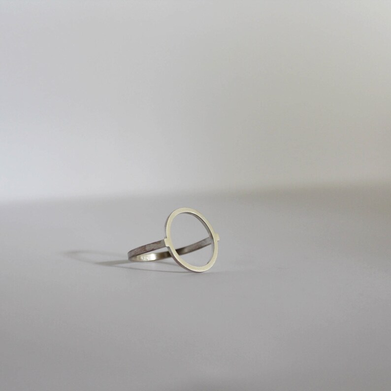 Silver Ring for Women, Circle Ring, Minimalist Ring, Geometric Ring, Sterling Silver Ring, Bauhaus Jewelry, Dainty Ring, Open Circle Ring image 5