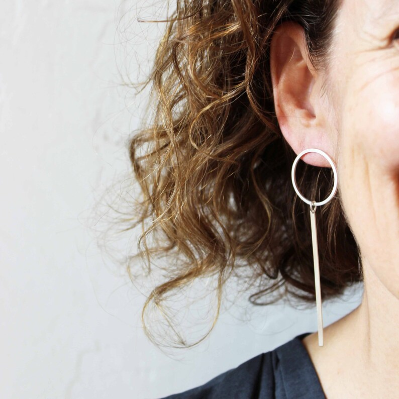 Silver Dangle Earrings Long Dangle Earrings Long Earrings Etsy