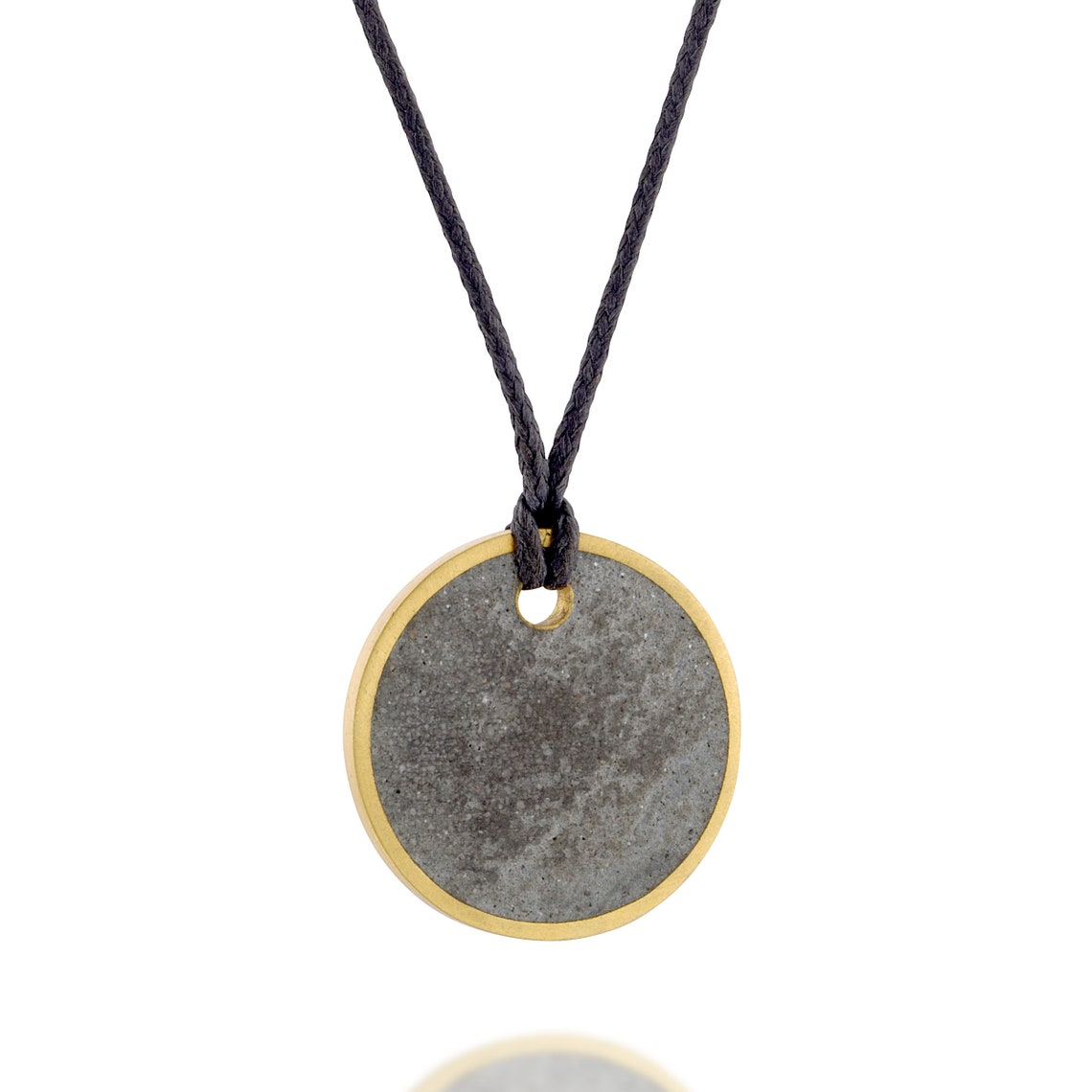 Unixes Concrete Necklace Men's Necklace Circular Gold Etsy
