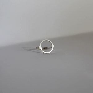 Silver Ring for Women, Circle Ring, Minimalist Ring, Geometric Ring, Sterling Silver Ring, Bauhaus Jewelry, Dainty Ring, Open Circle Ring image 9