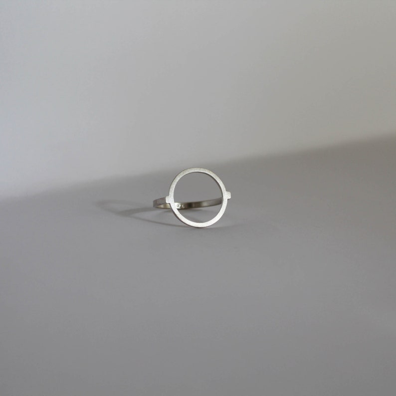 Silver Ring for Women, Circle Ring, Minimalist Ring, Geometric Ring, Sterling Silver Ring, Bauhaus Jewelry, Dainty Ring, Open Circle Ring image 9