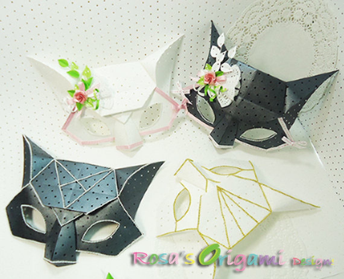 Masquerade Mask Halloween Origami Mask Download Digital | Etsy