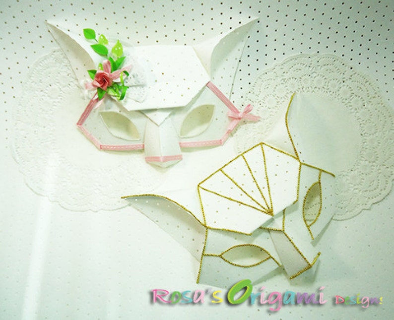 Masquerade Mask Halloween Origami Mask Download Digital | Etsy