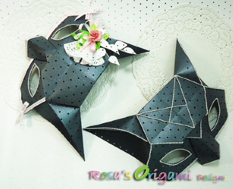 Masquerade Mask Halloween Origami Mask Download Digital | Etsy