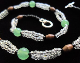Wood and Glass Woven Choker