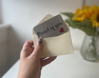 Proud of you wallet note - Wallet keepsake - Gift for son daughter - Present for friend - Positive gifts