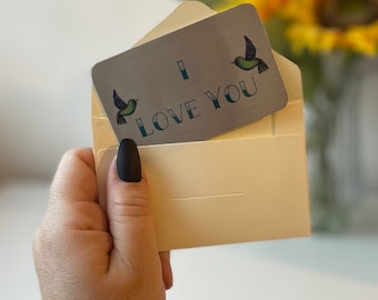 I love you wallet note - Gift for husband Wife - Small gift idea - Anniversary gift idea