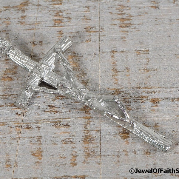 Papal Rosary Crucifix Pendant Antique Silver Finish Rosary Parts Supplies