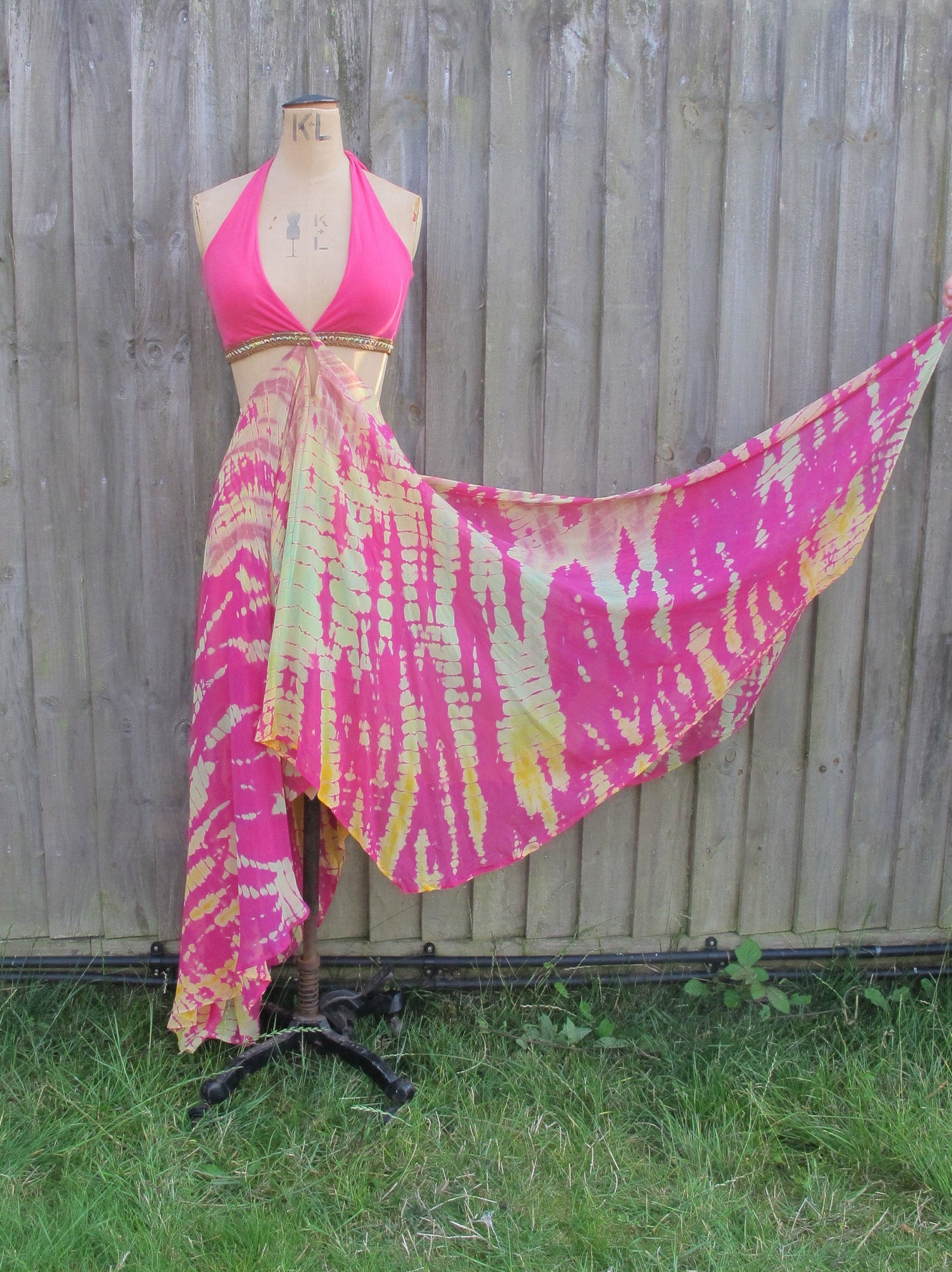 Pink Tie Dye Chiffon Goddess Dress Chiffon Boho Dress Etsy