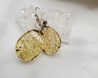 Green Amber Earrings