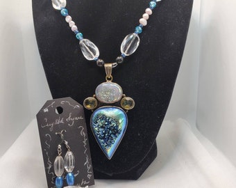 Goddess Titanium Pyrite Quartz Pearls Sapphire and Citrine