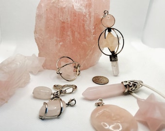 Rose Quartz Collection Large Point~Pendants~Merkaba