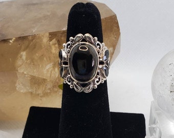 Powerhouse Shungite Rare Vintage Style Ring Gift for Her size 5