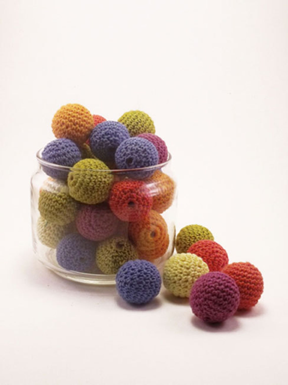 Crochet Balls 6pk Cotton Beads, Crochet Beads, Cotton Balls Fabric