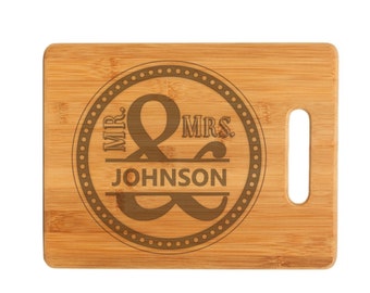 Mr and Mrs Personalized Cutting Board, Christmas Gift, Custom Engraved, Wedding Gift, Closing Gift, Wood , Anniversary, Christmas Gift