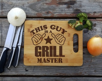 This Guy is a Grill Master, Christmas Gift, Dad's Cutting Board, Couple Birthday Present, Grilling Gifts, Grandpa Gift, Best Dad