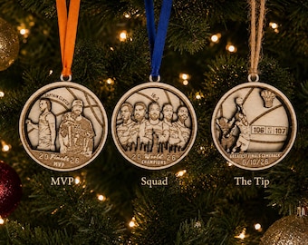 New York Basketball Champions Laser Wood Engraved Ornament Gift