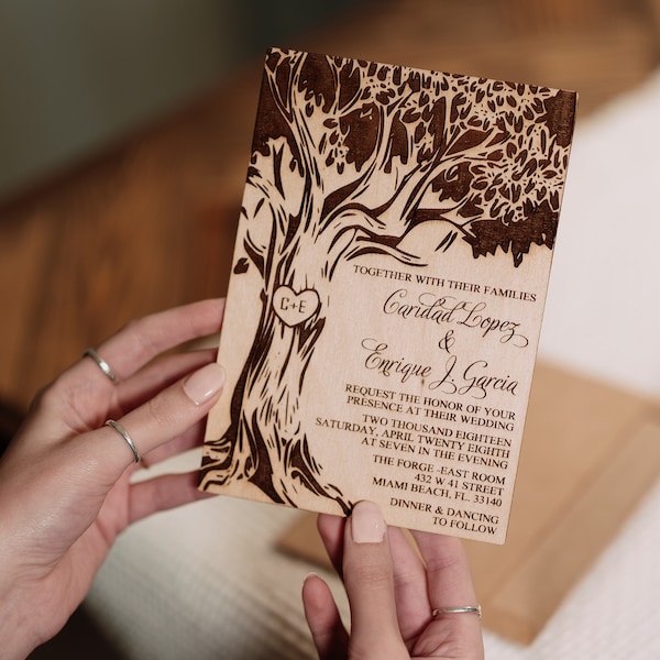 Wedding Invitation, Wood Invitation, Wedding, Backyard Wedding, Simple Wedding Invitation, Wedding Invitations, Minimal Wedding, Rustic