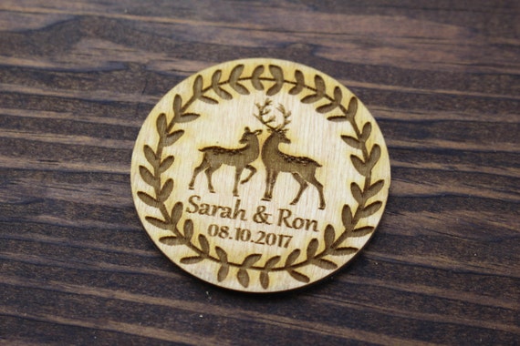 Save The Date Magnets, Wedding Save-The-Date-Magnet, Deer and Buck, Doe and Buck, Wooden Magnet, Wedding Magnet, Wedding Favor, Invitation