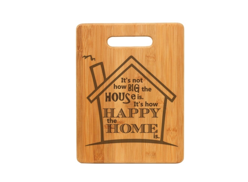 Personalized Cutting Board, House Home Family quote, Closing gift, Wedding Gift, Wood Bamboo Board, Anniversary gift, Christmas Gift image 1