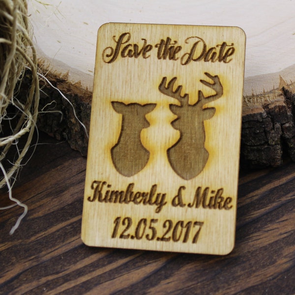 Save The Date Magnets, Wedding Save-The-Date-Magnet, Doe and Buck, Deer and Buck Wooden Magnet, Wedding Magnet, Wedding Favor, Invitation